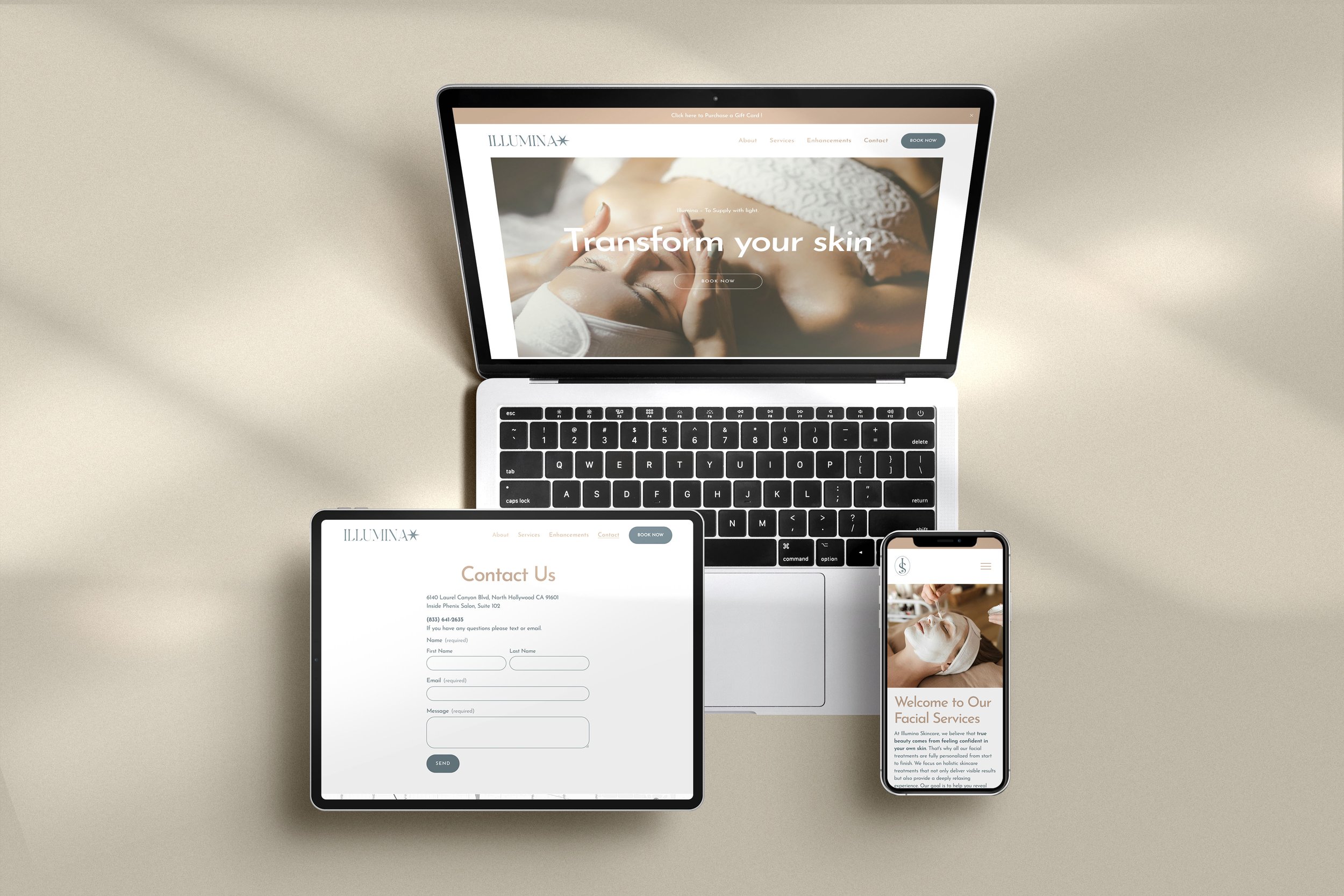 Illumina Skincare — Website Design